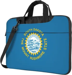 Slim Laptop Shoulder Bag Briefcase Notebook Handbag Computer Carrying Case South Dakota Flag Print 15.6in