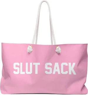 Slut Sack Rope Handle Weekender Tote - Funny Weekend Shoulder Totes Canvas Overnight Bags Reusable Grocery Market Sex Bag