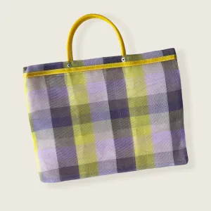 Small Mexican Plastic Tote Beach Market Bag 15 x 11 in