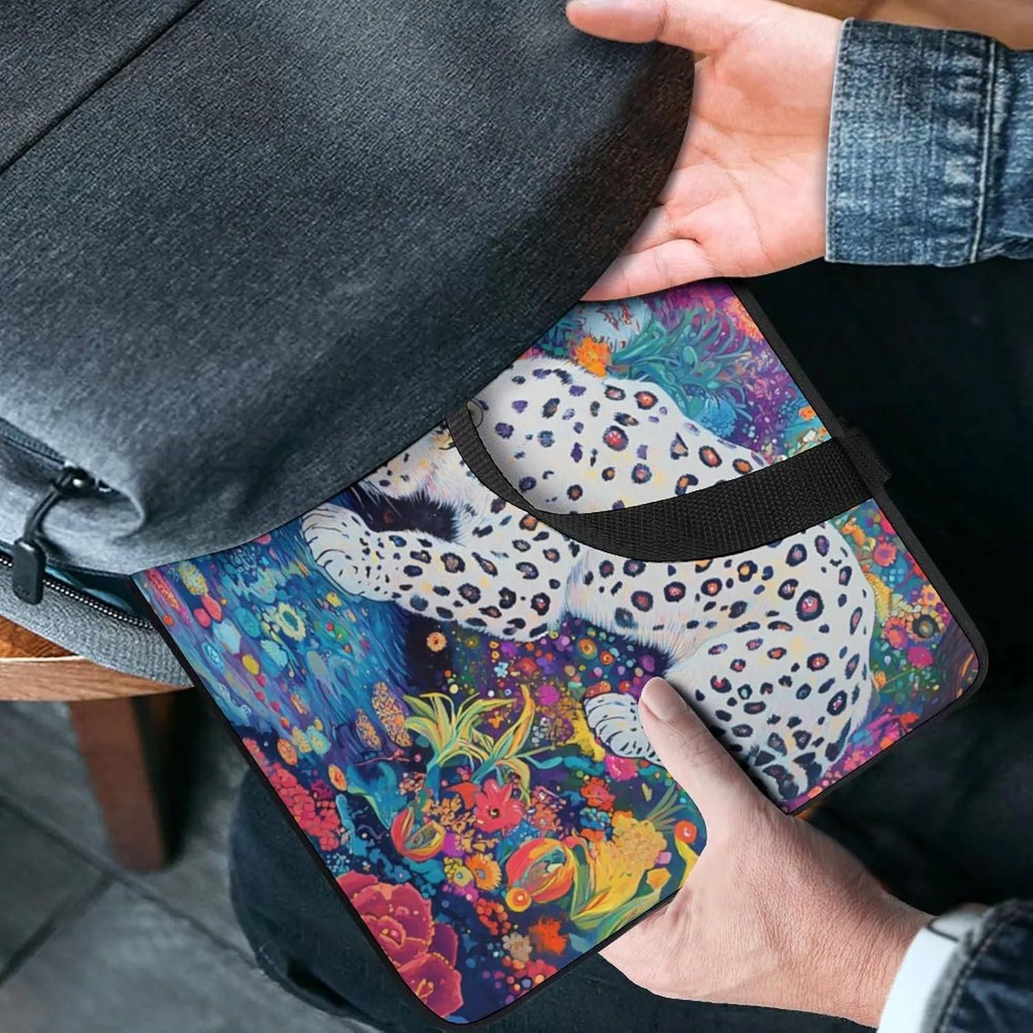Snow Leopard Psychedelic Garden Stream Laptop Sleeve Bag Computer Carrying Case Laptops Protective Cover for Travel Business
