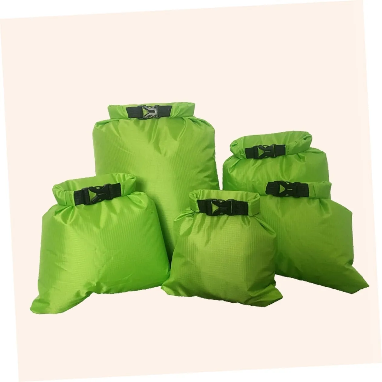 Sosoport Drift Waterproof Bag Set 5 Pack 1.5l-6l Kayak Dry Bag for Boating Camping Double-stitched Seams