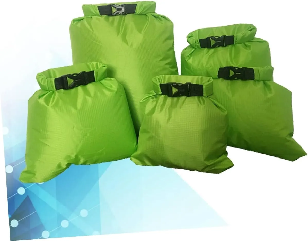 Sosoport Drift Waterproof Bag Set 5 Pack 1.5l-6l Kayak Dry Bag for Boating Camping Double-stitched Seams