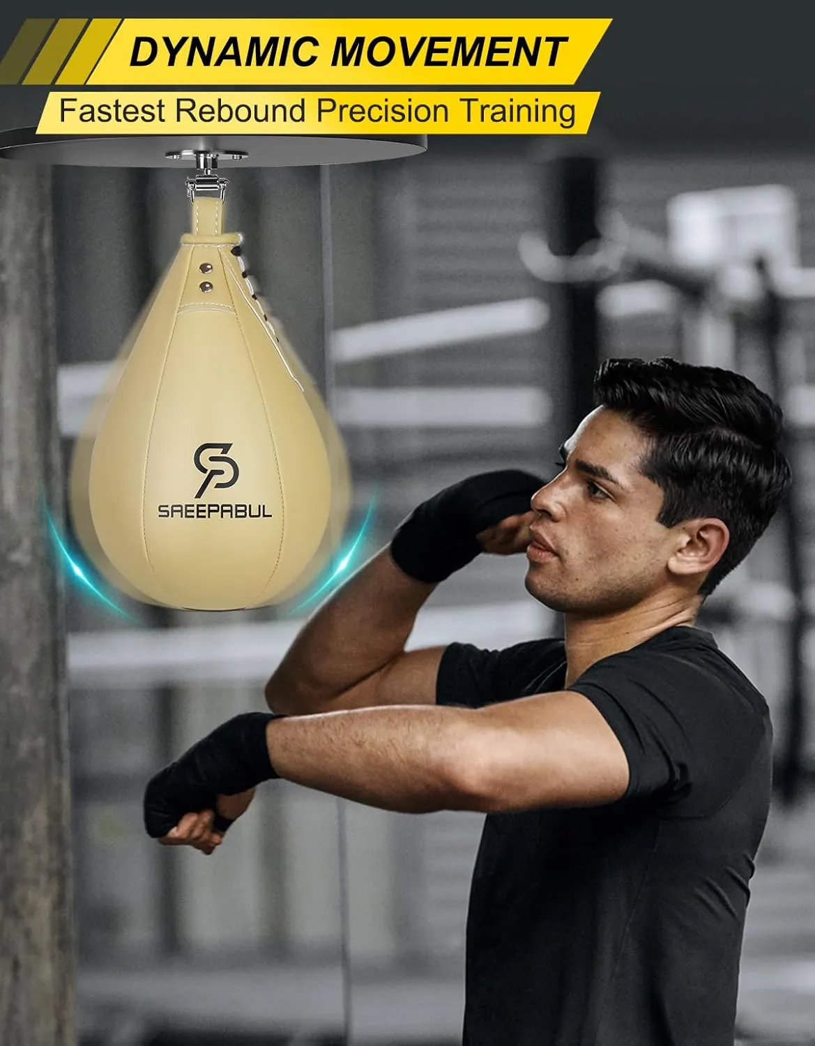 Speed Bag,Speed Bag for Boxing,PU Leather Reflex Training Pear Shaped Punching Bag,Fast Reaction Skills Development Perfect for Kids Teens Adults Boxing Coaches