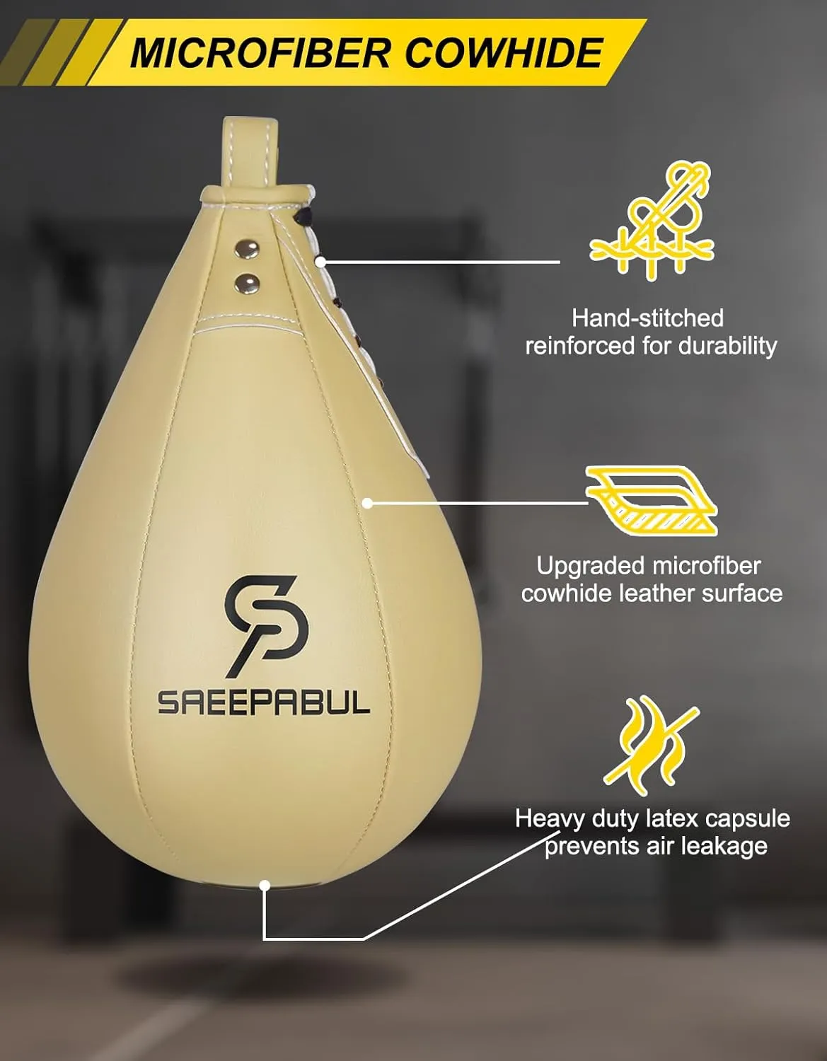 Speed Bag,Speed Bag for Boxing,PU Leather Reflex Training Pear Shaped Punching Bag,Fast Reaction Skills Development Perfect for Kids Teens Adults Boxing Coaches