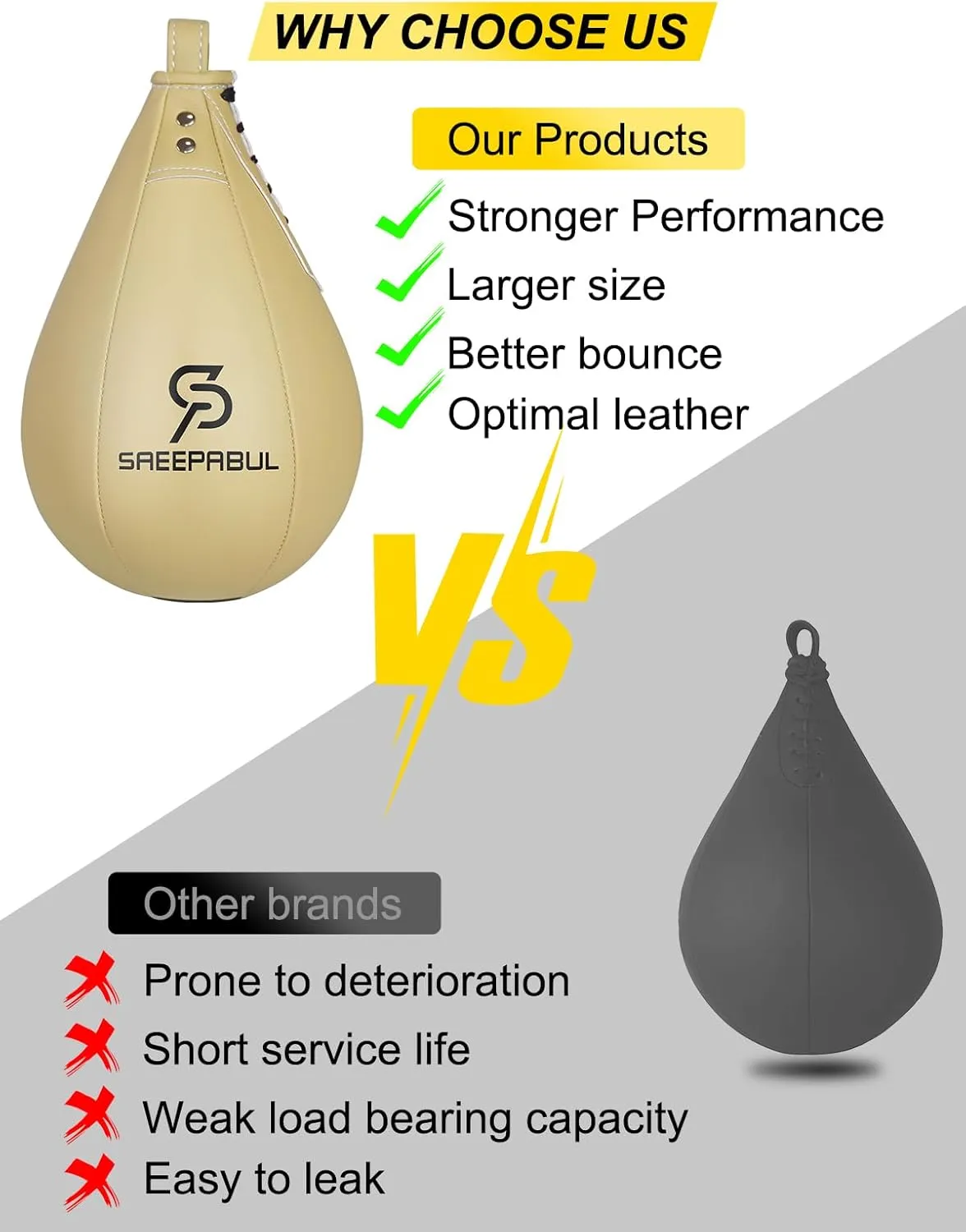 Speed Bag,Speed Bag for Boxing,PU Leather Reflex Training Pear Shaped Punching Bag,Fast Reaction Skills Development Perfect for Kids Teens Adults Boxing Coaches