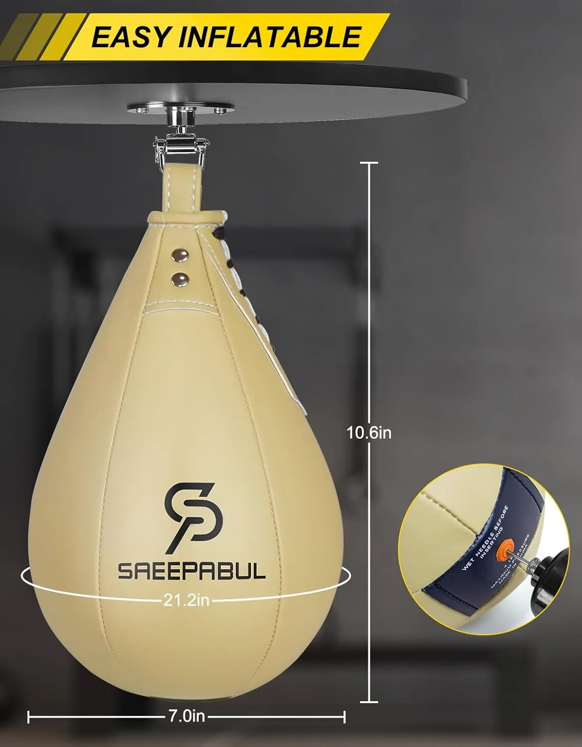 Speed Bag,Speed Bag for Boxing,PU Leather Reflex Training Pear Shaped Punching Bag,Fast Reaction Skills Development Perfect for Kids Teens Adults Boxing Coaches