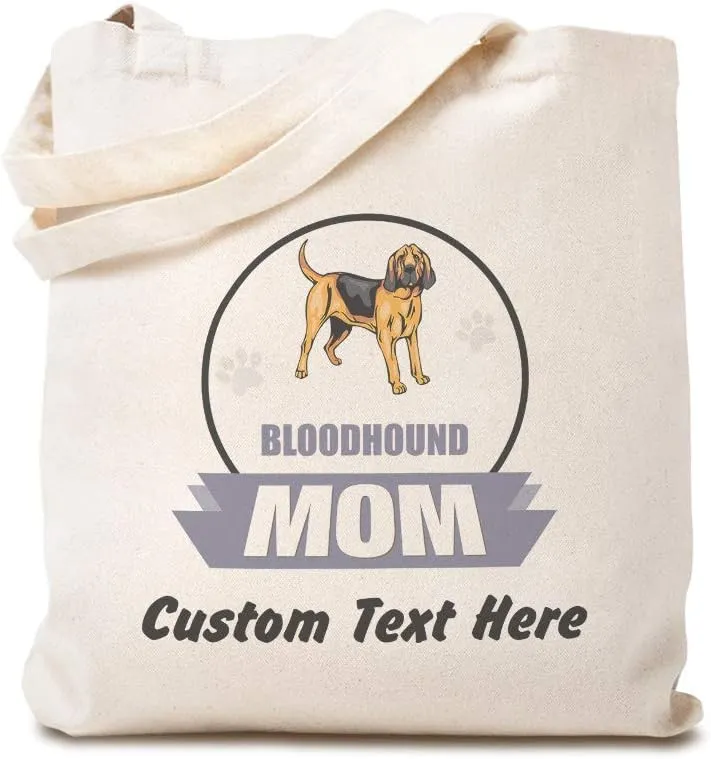 Speedy Pros Canvas Tote Bag for Women Mom Bloodhound Dog Beach Bags for Women