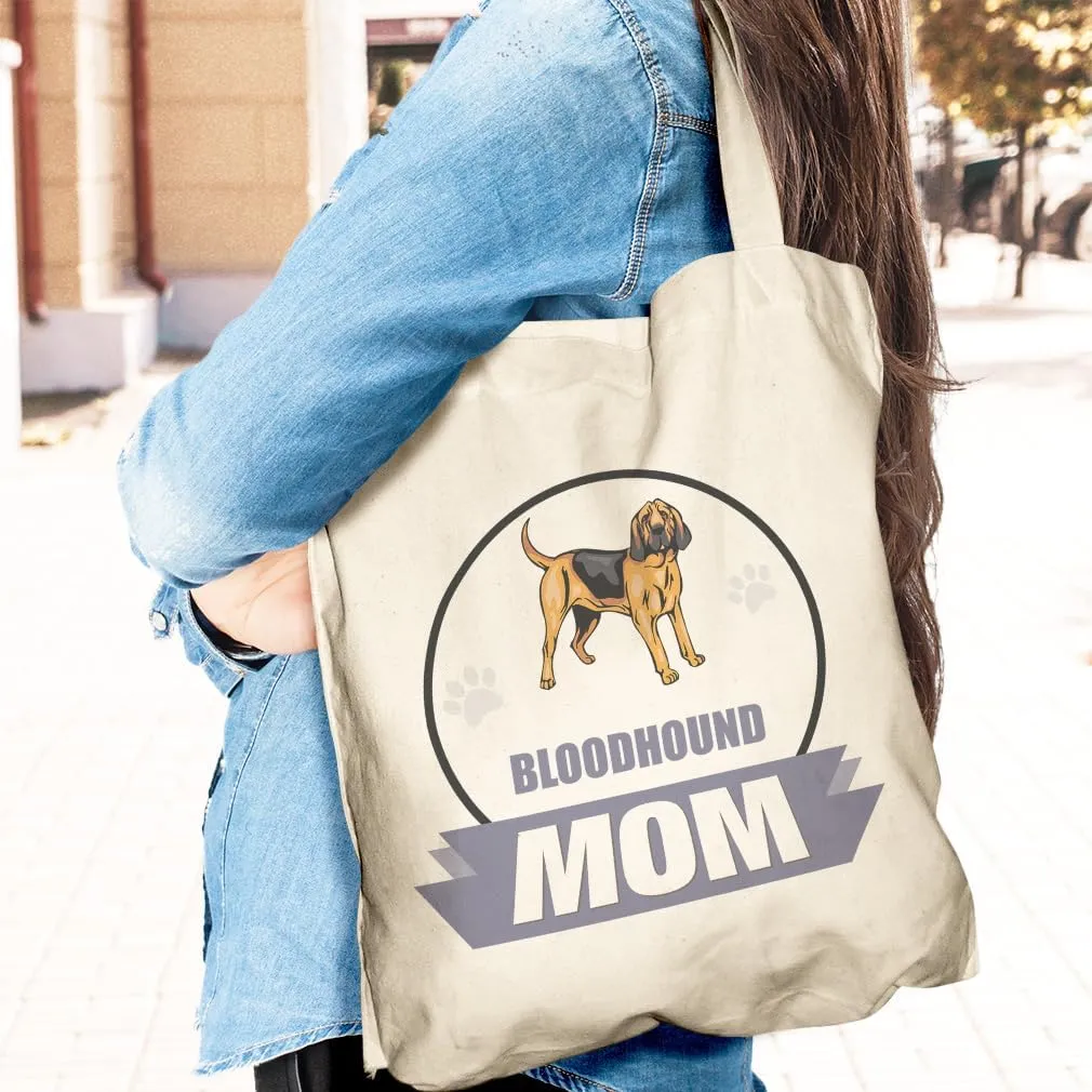 Speedy Pros Canvas Tote Bag for Women Mom Bloodhound Dog Beach Bags for Women