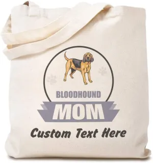 Speedy Pros Canvas Tote Bag for Women Mom Bloodhound Dog Beach Bags for Women