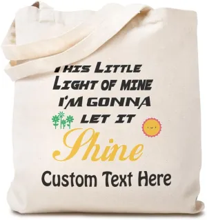 Speedy Pros Canvas Tote Bag for Women This Little Light of Mine I'M Gonna Let It Shine Inspiration