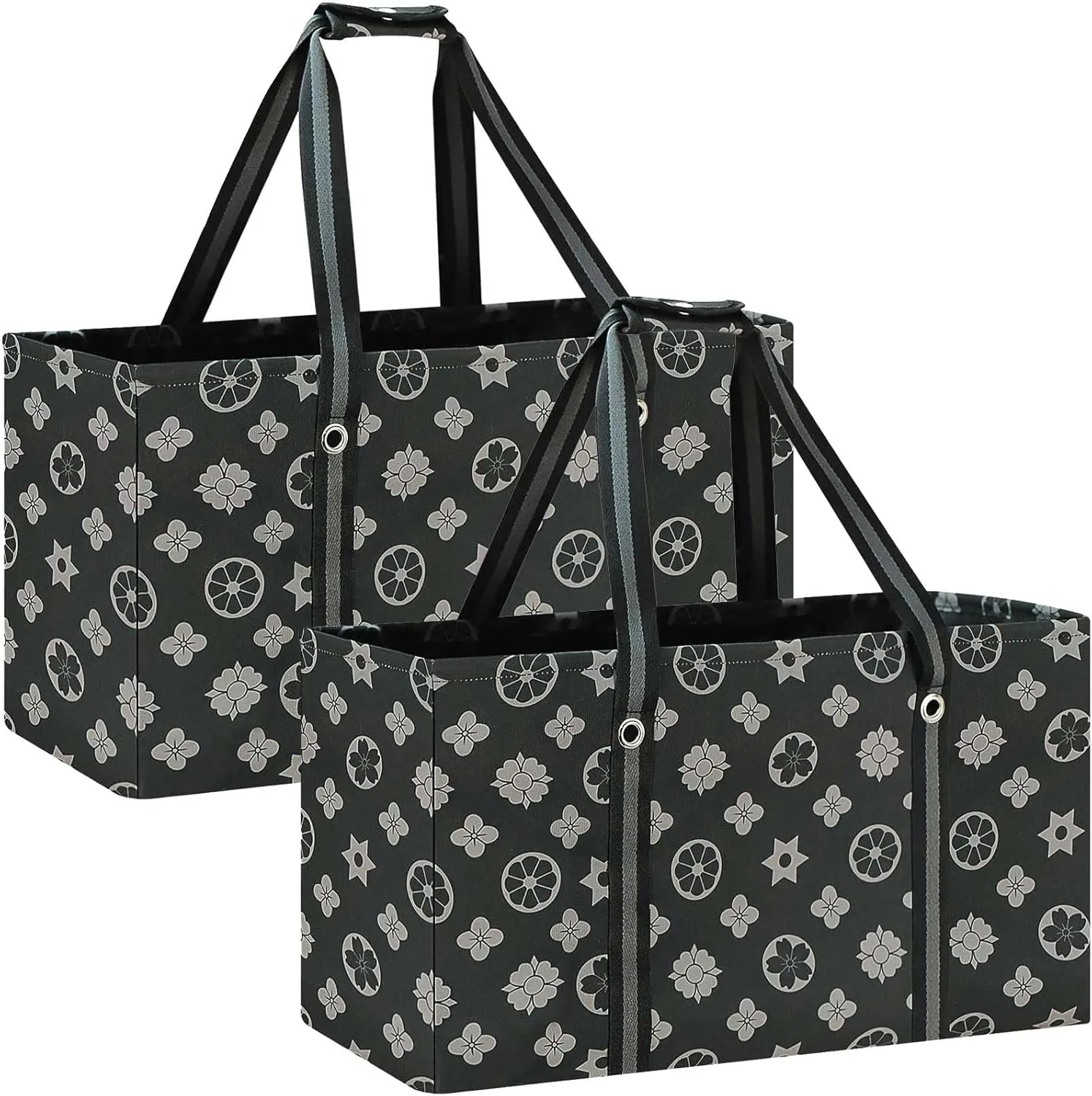 Standing Extra Large Utility Tote Bag with Metal Wire Frame, Large Structured Tote Bag with Hard Bottom, Beach Bag