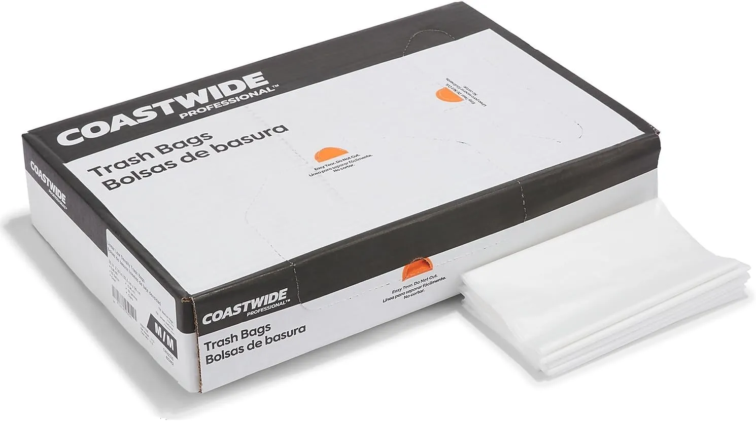 STAPLES COASTWIDE 420462 Trash Bags 30-33 Gallon 33X39 Low Density 0.9 Mil Clear 150 Ct
