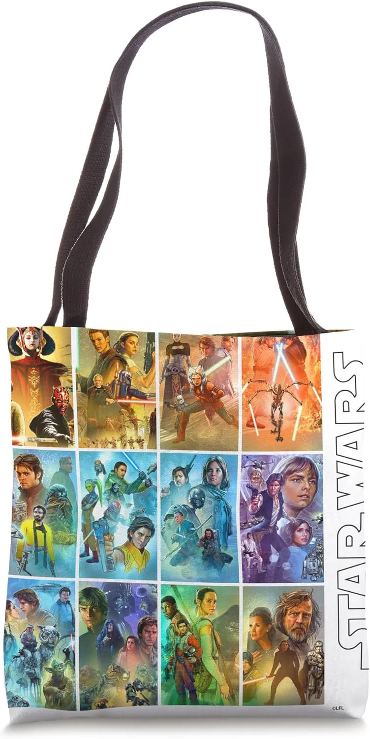 Star Wars Celebration Mural Art Panels with Star Wars Logo Tote Bag