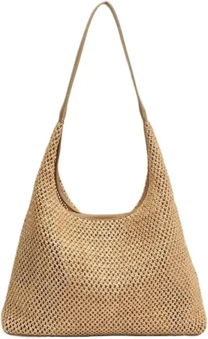 Straw Tote Bag Women Raffia Shoulder Top Handle Clutch Purse For Women Woven Handbags For Summer Beach