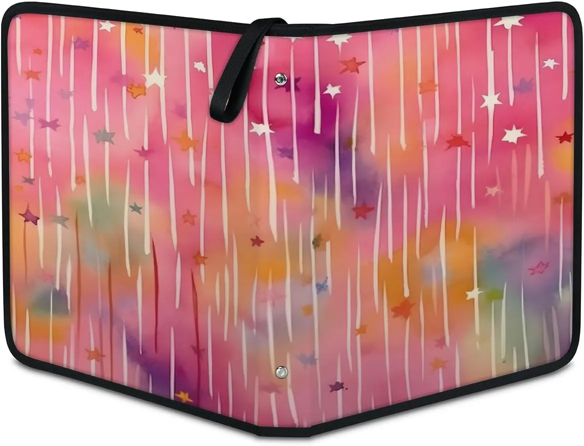 Streamline Pattern 3 Ring Trading Zipper Binder Strap, Trading Card Binder 4 Pocket, 400 Pockets Card Holder with 50 Removable Sleeves for Game Cards