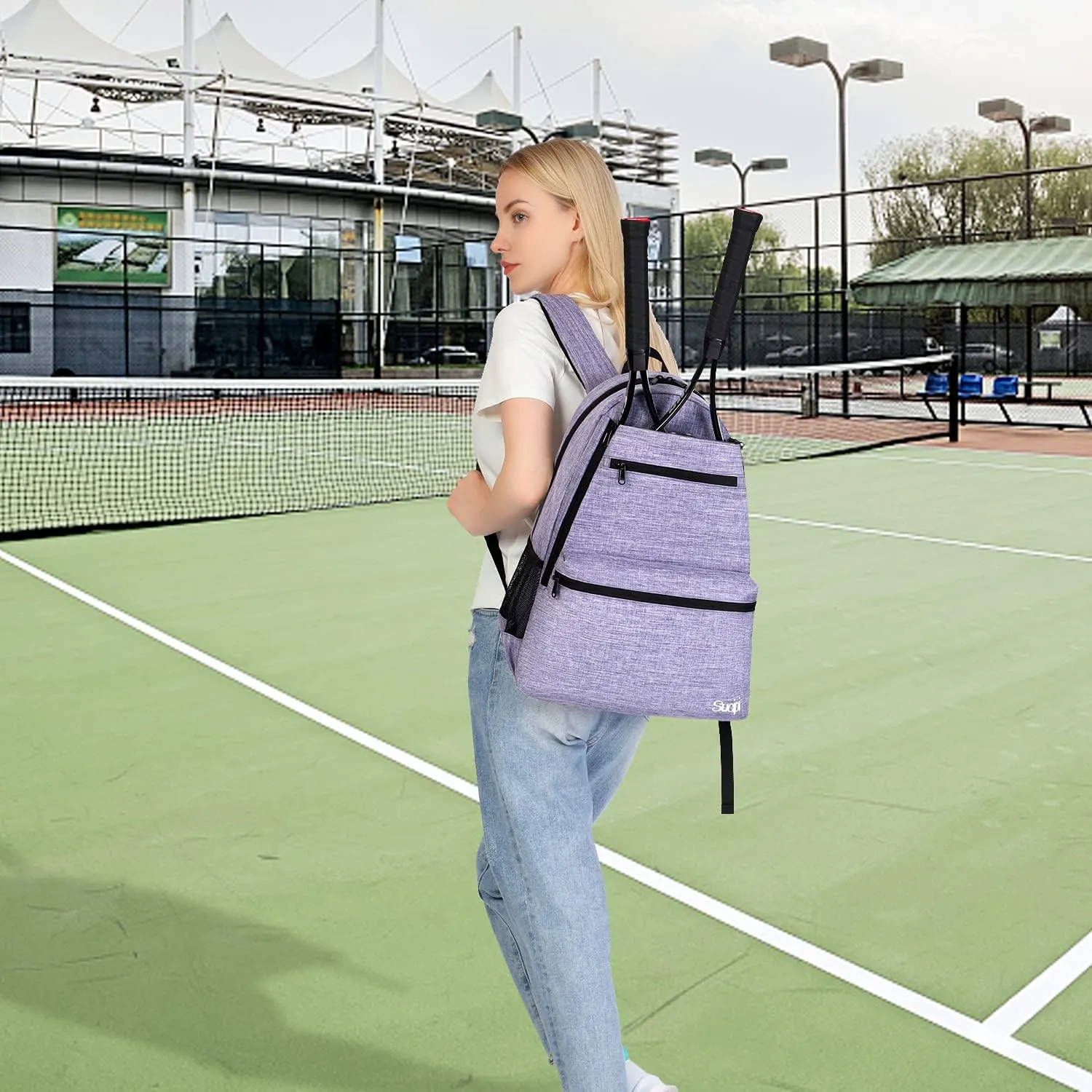 Sucipi Tennis Bag Professional Tennis Backpack for Men and Women Racket Bags Holds 2 Rackets with Ventilated Shoe Compartment