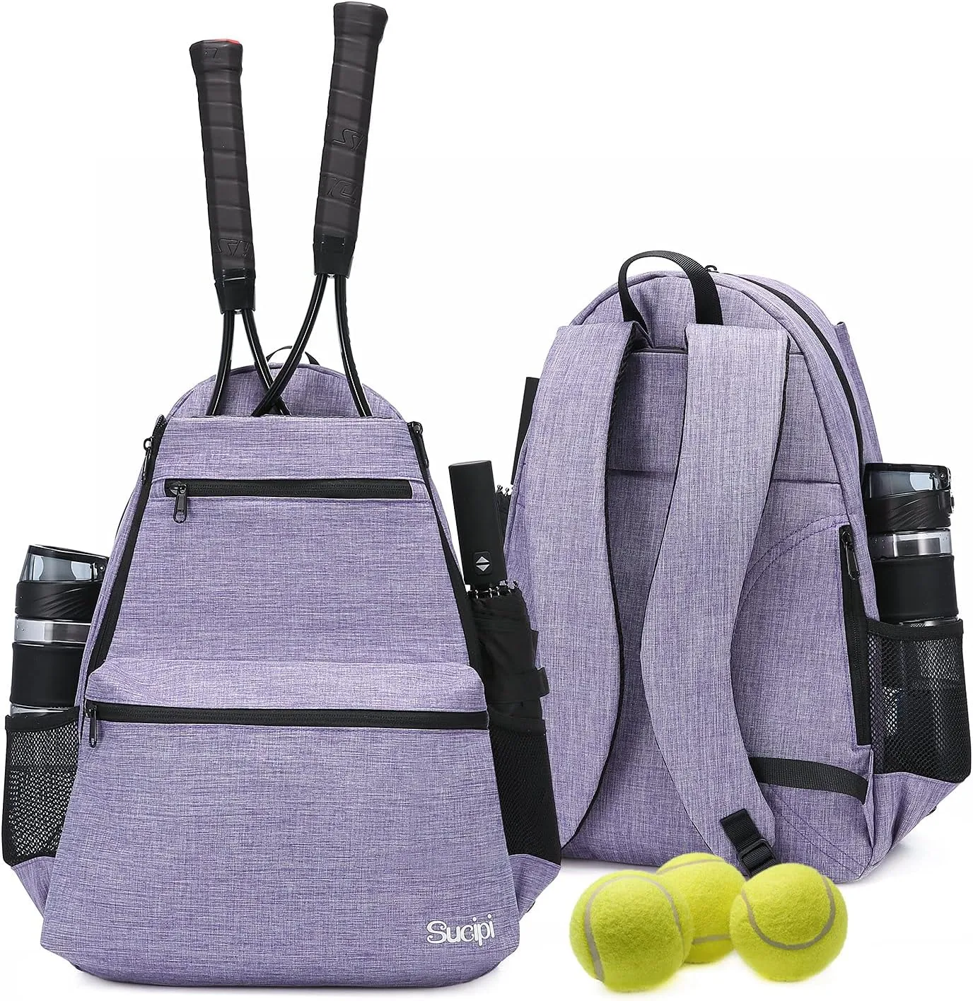 Sucipi Tennis Bag Professional Tennis Backpack for Men and Women Racket Bags Holds 2 Rackets with Ventilated Shoe Compartment