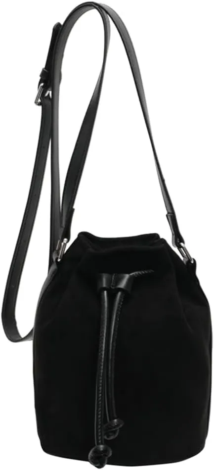 Suede Bucket Bag for Women Crossbody Purse Shoulder Bags Drawstring Hobo Bag Satchels Suede Bag Bucket Handbags