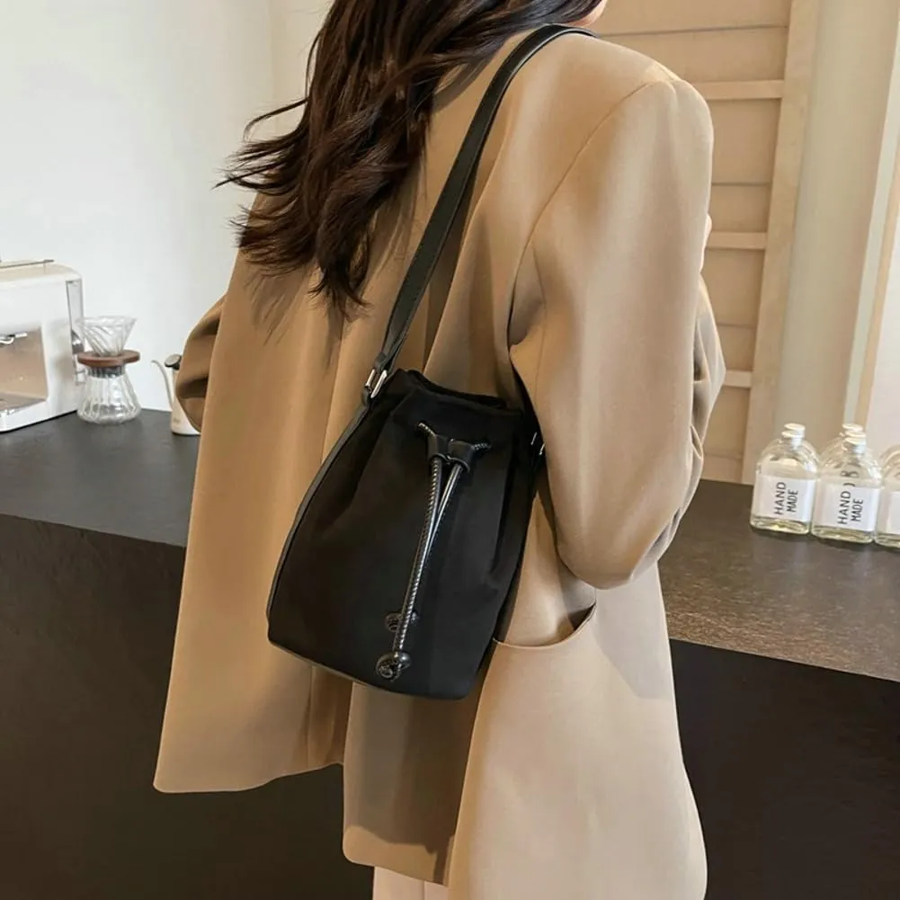 Suede Bucket Bag for Women Crossbody Purse Shoulder Bags Drawstring Hobo Bag Satchels Suede Bag Bucket Handbags
