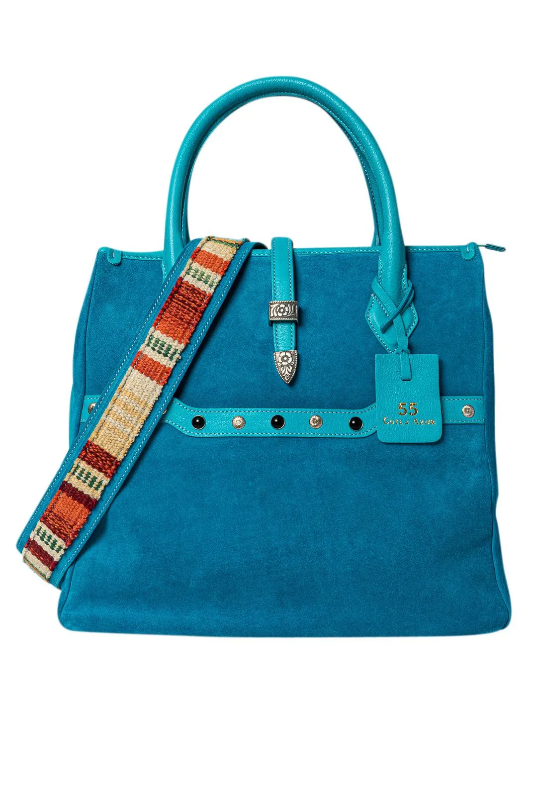 Suede leather handbag