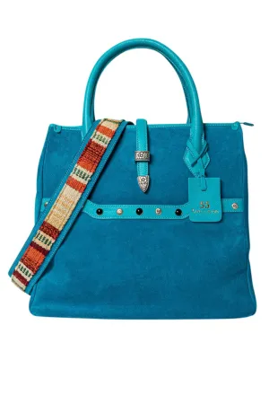 Suede leather handbag