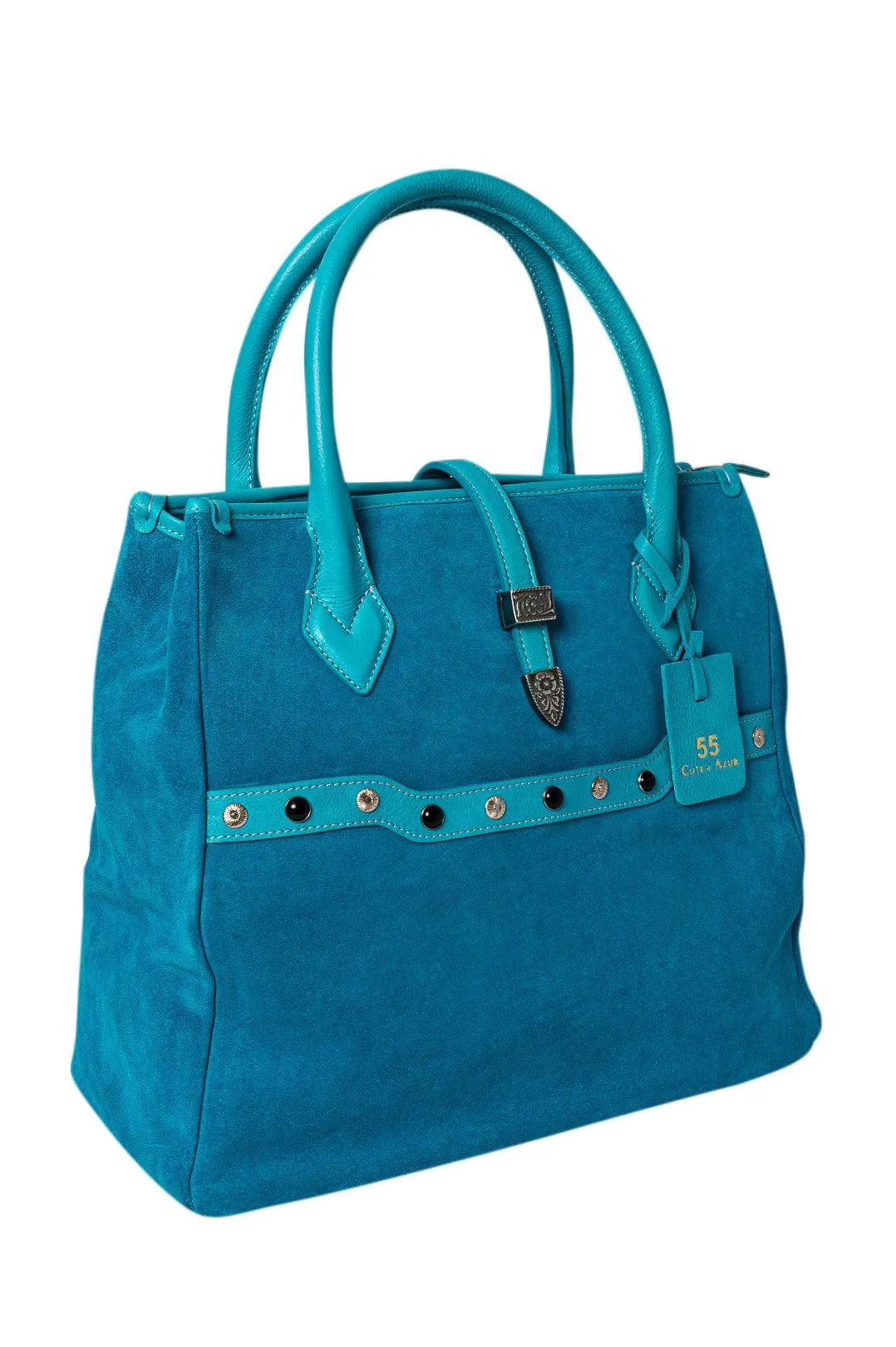Suede leather handbag