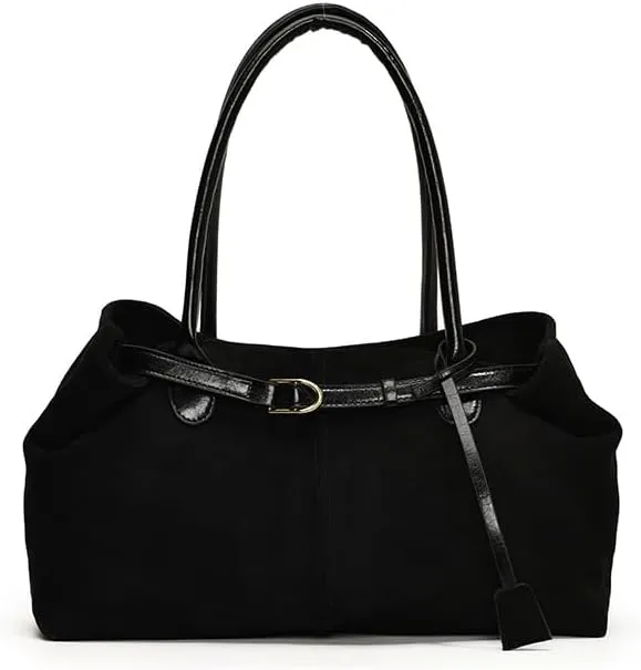 Suede Tote Bag for Women, Suede Satchels Bag Vintage Top Handle Handbag Faux Suede Bag Shoulder Purse Tote Handbags Hobo Bag