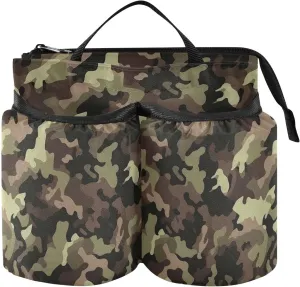 Suitcase Cup Holder Portable Camouflage Brown Dark Cup Holder Bag Travel Gifts for Travelers Flight Attendants