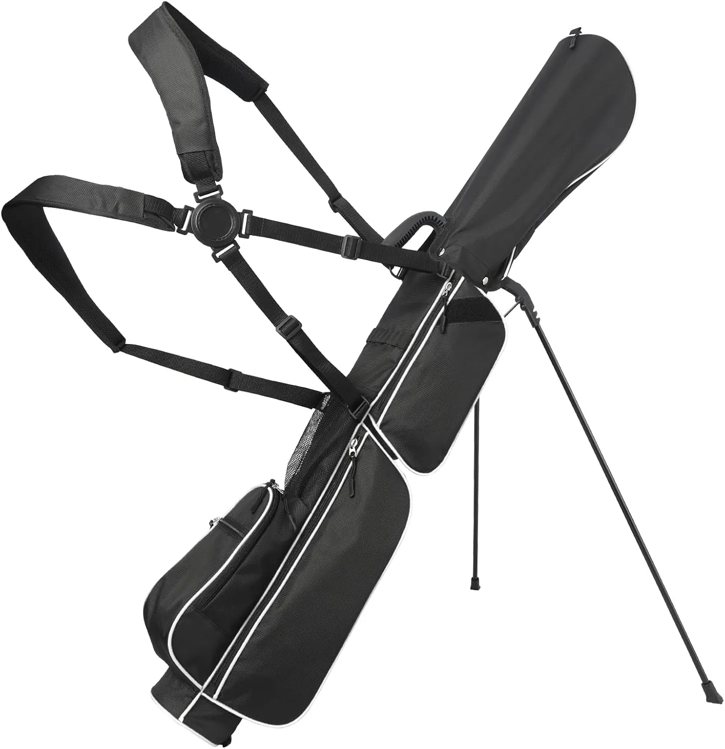Sunday Golf Bag- Dual Strap Golf Stand Bag with 6 Pockets, Lightweight Small Golf Bag for a Few Clubs and Rain Cover Hood