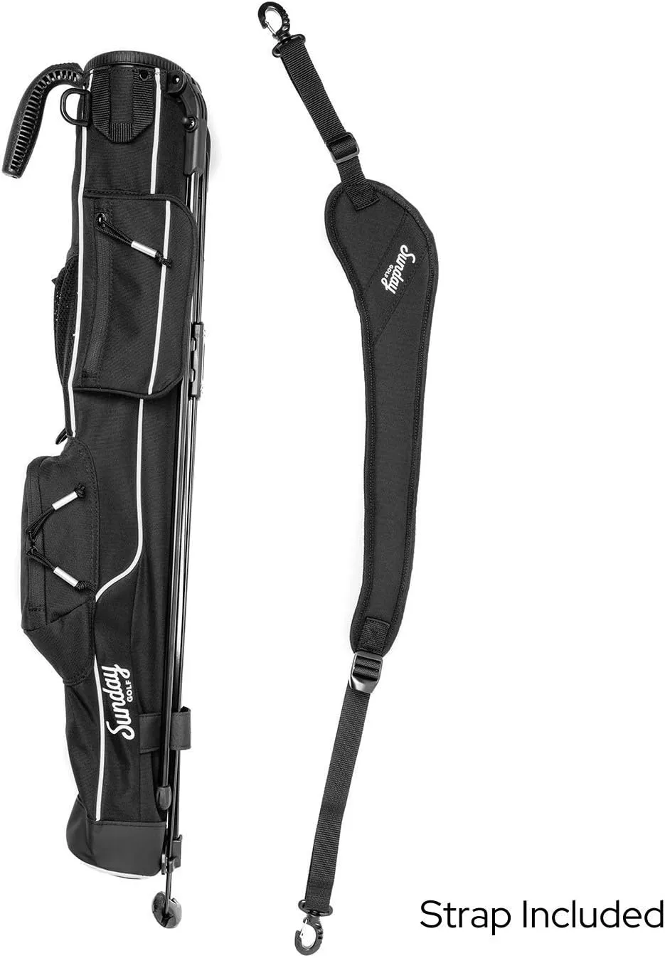 Sunday Golf - Lightweight Sunday Golf Bag with Strap and Stand – Easy to Carry and Durable Pitch n Putt Golf Bag – Golf Stand Bag for The Driving Range, Par 3 and Executive Courses – 31.5 inches Tall…