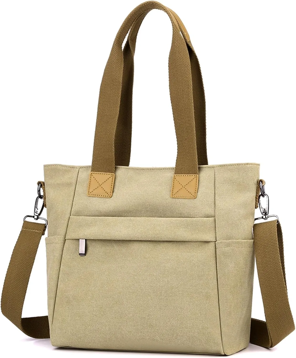 Sunshinejing Women's Canvas Tote Bag Top Handle Handbag Work Totes Purse Shoulder Crossbody Bag