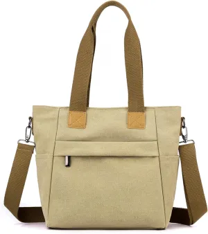 Sunshinejing Women's Canvas Tote Bag Top Handle Handbag Work Totes Purse Shoulder Crossbody Bag