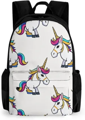 Supdreamc Adults Lightweight Mythical Fantasy Unicorn Art Rucksacks Large Capacity Bookbag With Adjustable Shoulder Straps for Trekking Outdoors Bicycle