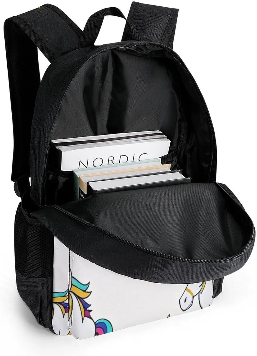 Supdreamc Adults Lightweight Mythical Fantasy Unicorn Art Rucksacks Large Capacity Bookbag With Adjustable Shoulder Straps for Trekking Outdoors Bicycle