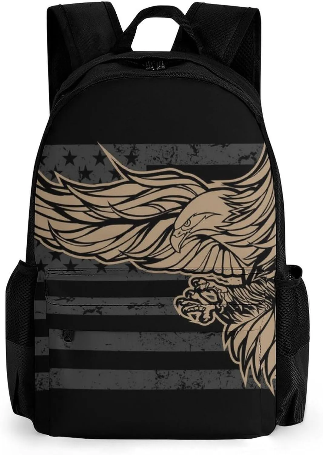 Supdreamc Lightweight Rucksacks for Climbing Outdoors Walking Cycling - Large Capacity Anti-Theft Multipurpose Carry On Bag, American Flag Usa Cool Bald Eagle Pattern Camping Outdoor Backpack