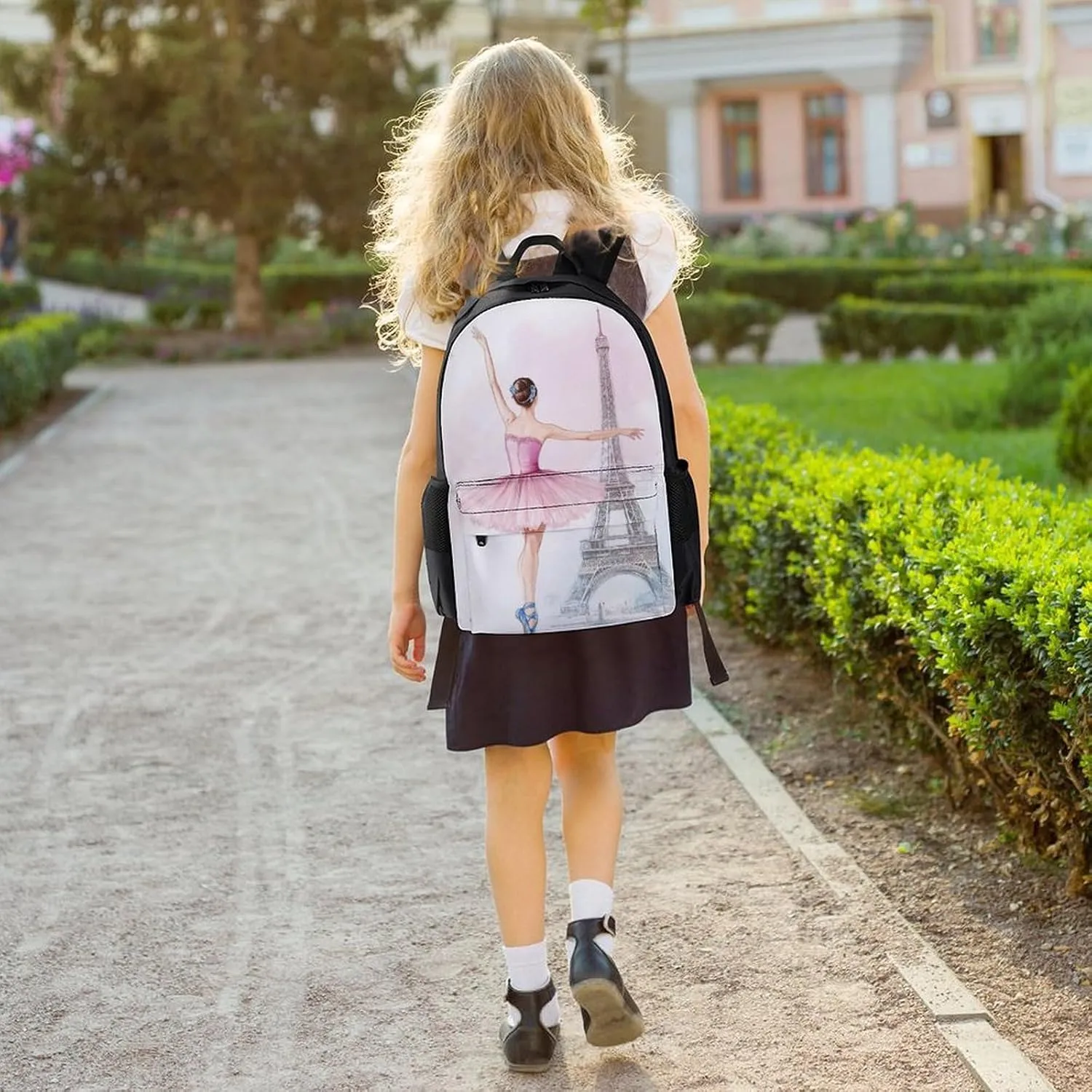 Supdreamc Lightweight Rucksacks for Climbing Outdoors Walking Cycling - Large Capacity Anti-Theft Multipurpose Carry On Bag, Ballet Dancer Ballerina Eiffel Tower Camping Outdoor Backpack