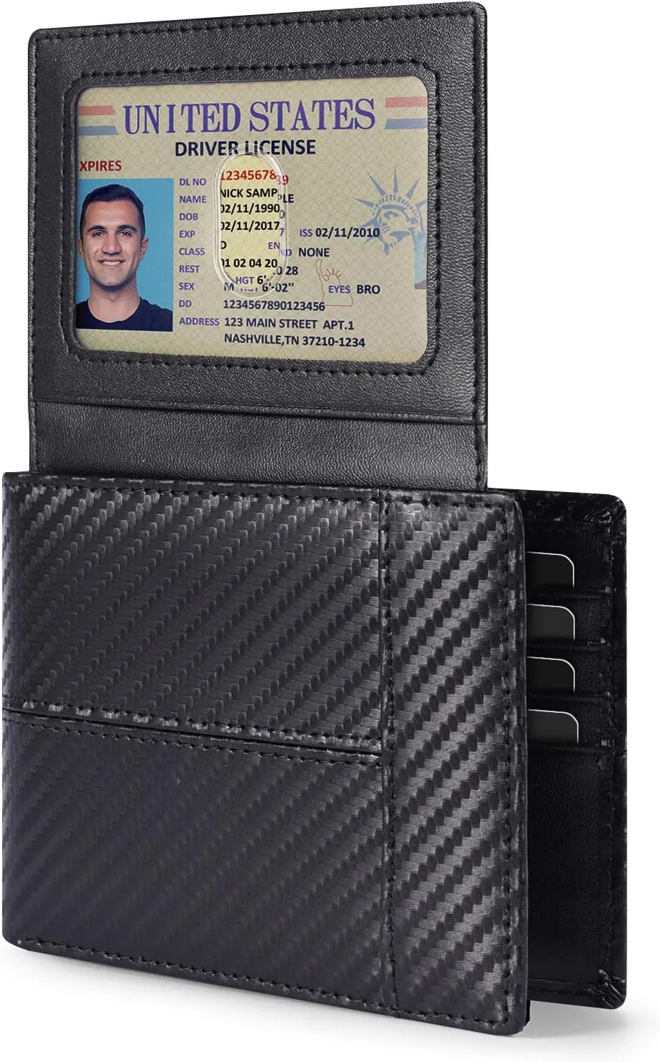Swallowmall Leather Wallet for Mens Genuine Leather RFID Blocking Bifold Wallets with 2 ID Windows 13 Card Slots