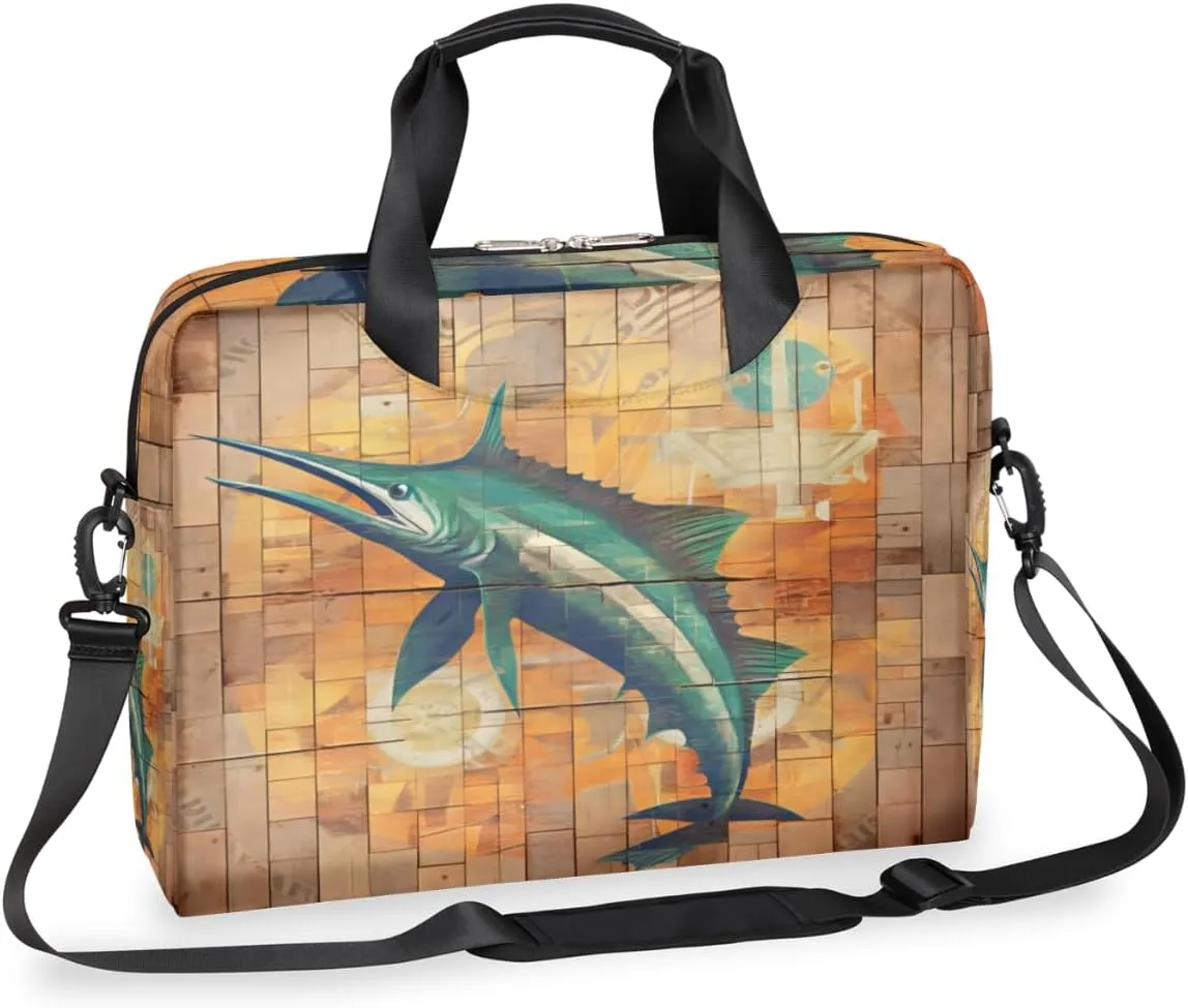 Swordfish 16 Inch Laptop Bag Case 15 15.6 Computer Shoulder Messenger Bag Waterproof Ocean Swordfish Laptop Carrying Case with Adjustable Shoulder Strap for Men, Women
