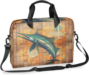 Swordfish 16 Inch Laptop Bag Case 15 15.6 Computer Shoulder Messenger Bag Waterproof Ocean Swordfish Laptop Carrying Case with Adjustable Shoulder Strap for Men, Women