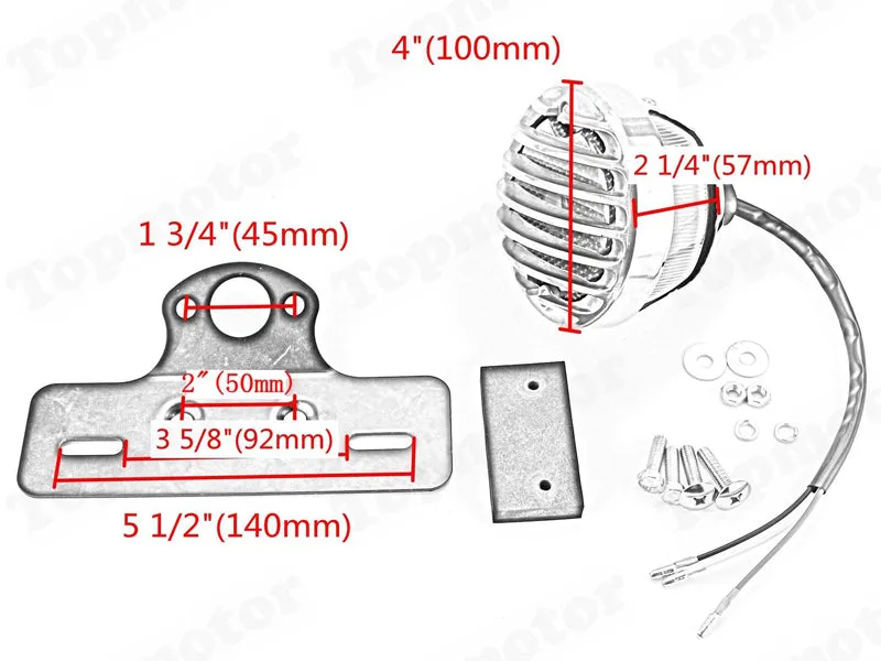 Tail Light & License Plate Bracket for Harley Bobber Chopper