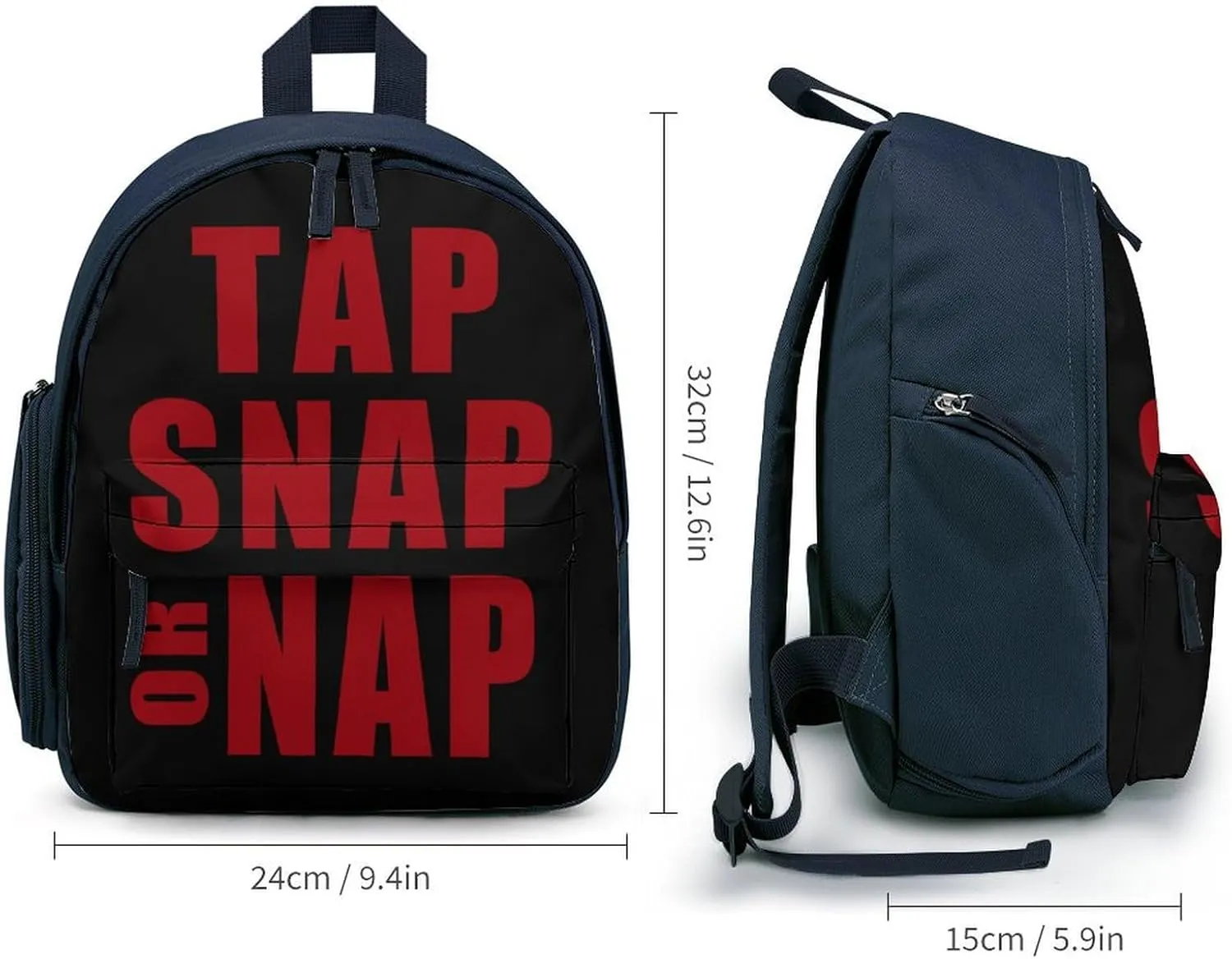 Tap Snap Or Nap Brazilian Jiu Jitsu Backpack Cute Mini Laptop Bag Travel Daypacks Adjustable Shoulder Strap Blue-style