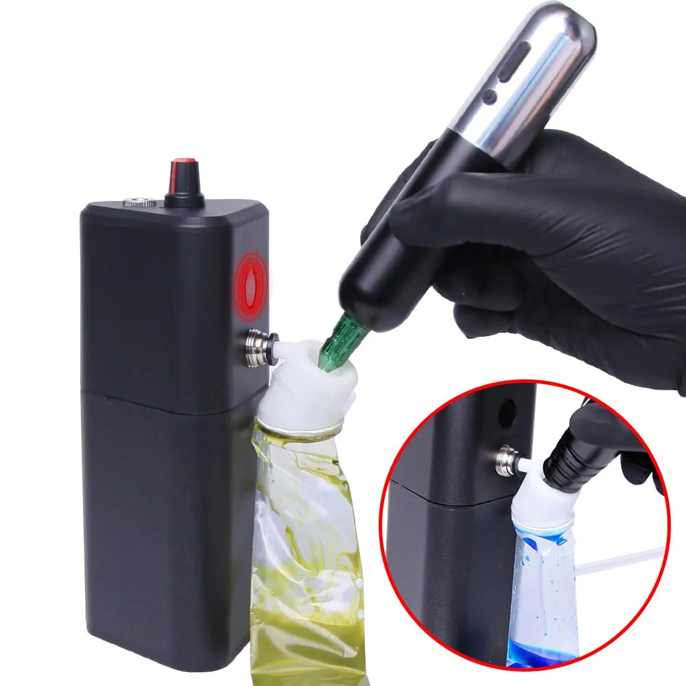 Tattoo Needle Cleaner Machine,Auto Sensor Flushing,Cleaning Tattoo Ink,With Magnetic Suction Function,Portable,to Clean Professional Cartridge Needle and Tip(Cordless Version) (BLACK)