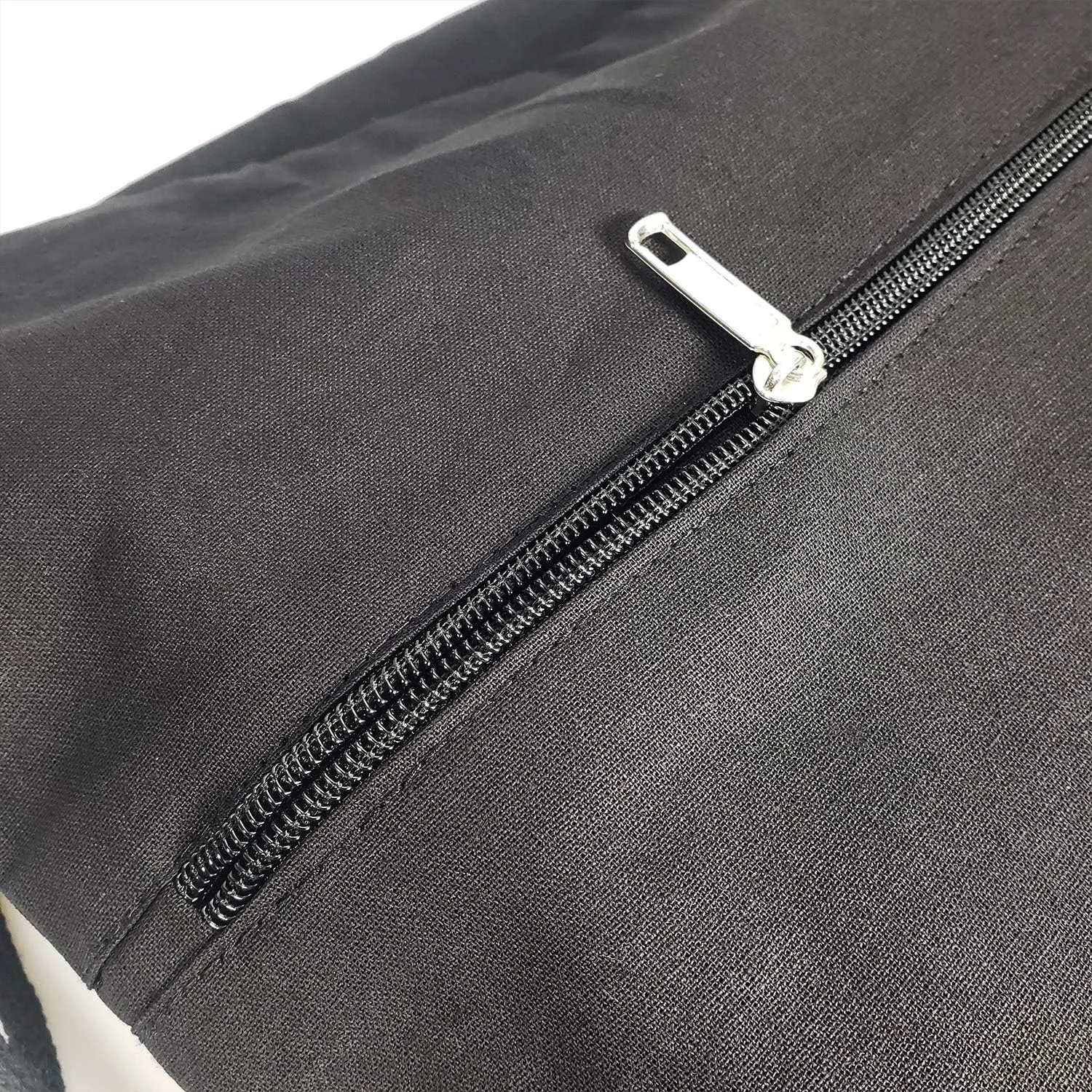 TBF Cotton Canvas Drawstring Backpack with Zippered Front Pocket Cinch Sack Pull String Sport Bags for Gym, Hike, Men Women Kids Bags (Black, Set of 6)