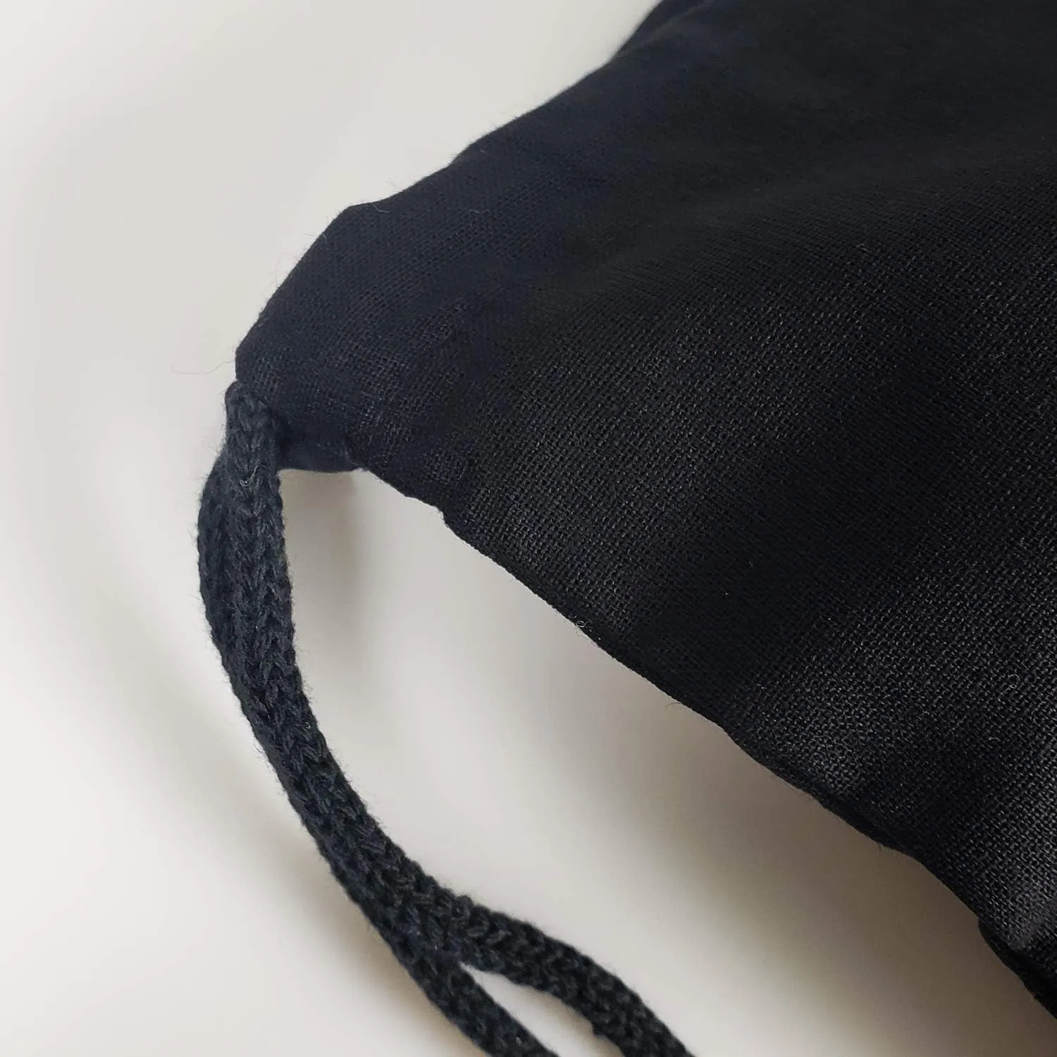 TBF Cotton Canvas Drawstring Backpack with Zippered Front Pocket Cinch Sack Pull String Sport Bags for Gym, Hike, Men Women Kids Bags (Black, Set of 6)