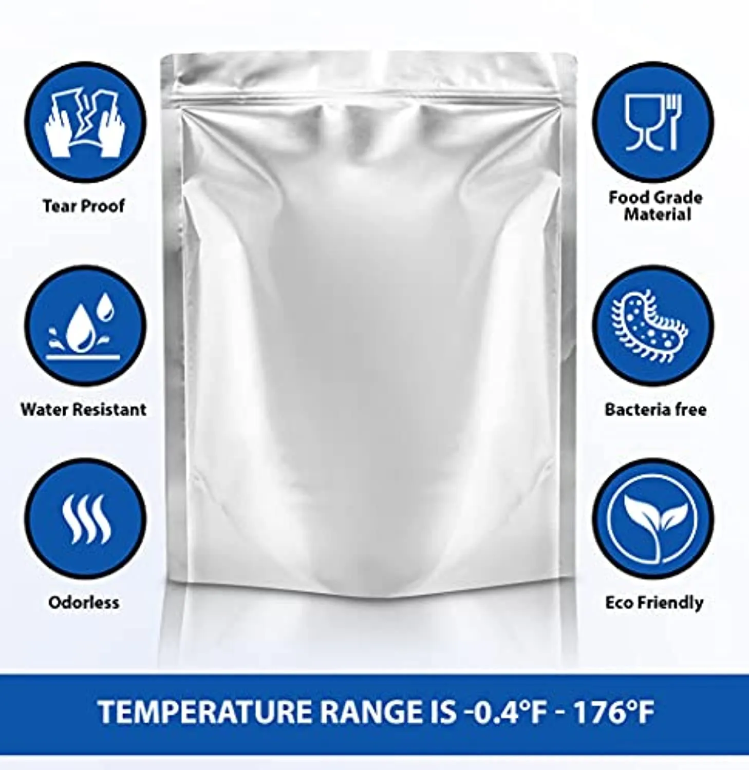 TEKUNLIMITED 25 Pack Resealable Mylar Bags for Food Storage – 1 Gallon (10 x 14 Inch with 9.4 Mil Ultra Thickness) with 500cc Oxygen Absorbers – Vacuum Seal Bags for Meat, Cookies, Nuts and Vegetables