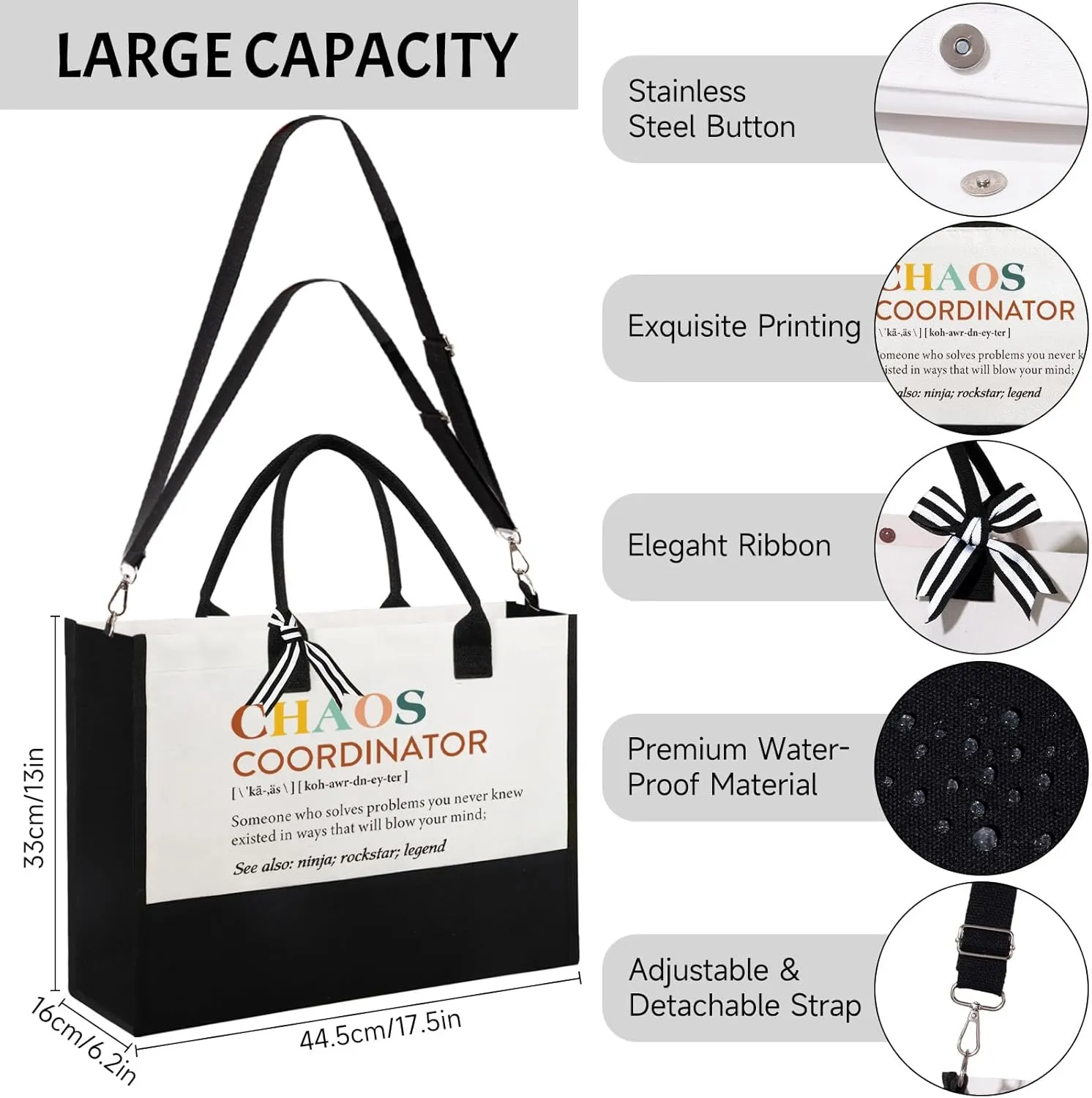Thank You Gifts for Women, Administrative Professional Day Gifts, Chaos Coordinator Unique Ideas Box for Women, Teacher, Nurse, Coworker, Boss Lady, Employee w/Tote Bag Makeup Bag (Chaos)