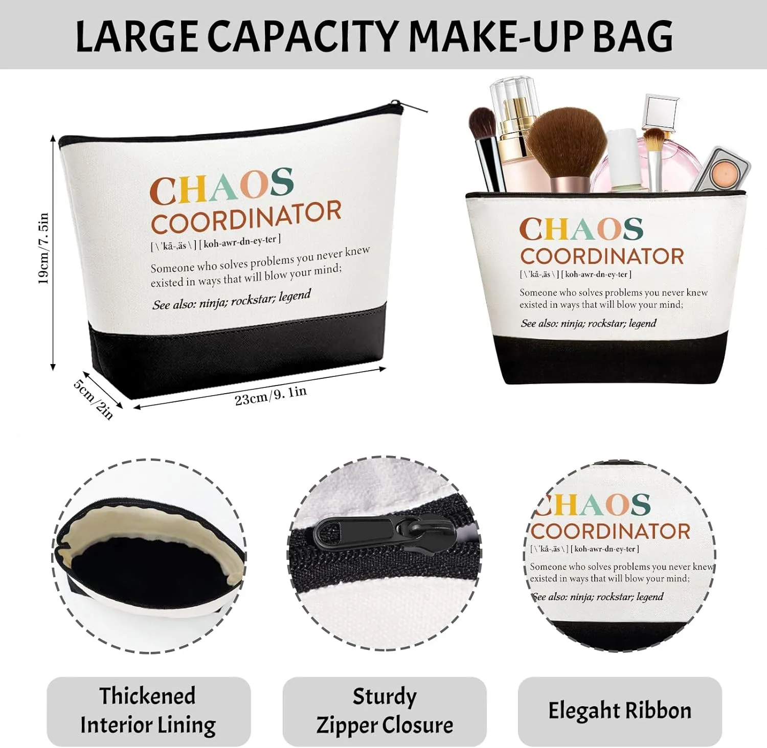 Thank You Gifts for Women, Administrative Professional Day Gifts, Chaos Coordinator Unique Ideas Box for Women, Teacher, Nurse, Coworker, Boss Lady, Employee w/Tote Bag Makeup Bag (Chaos)