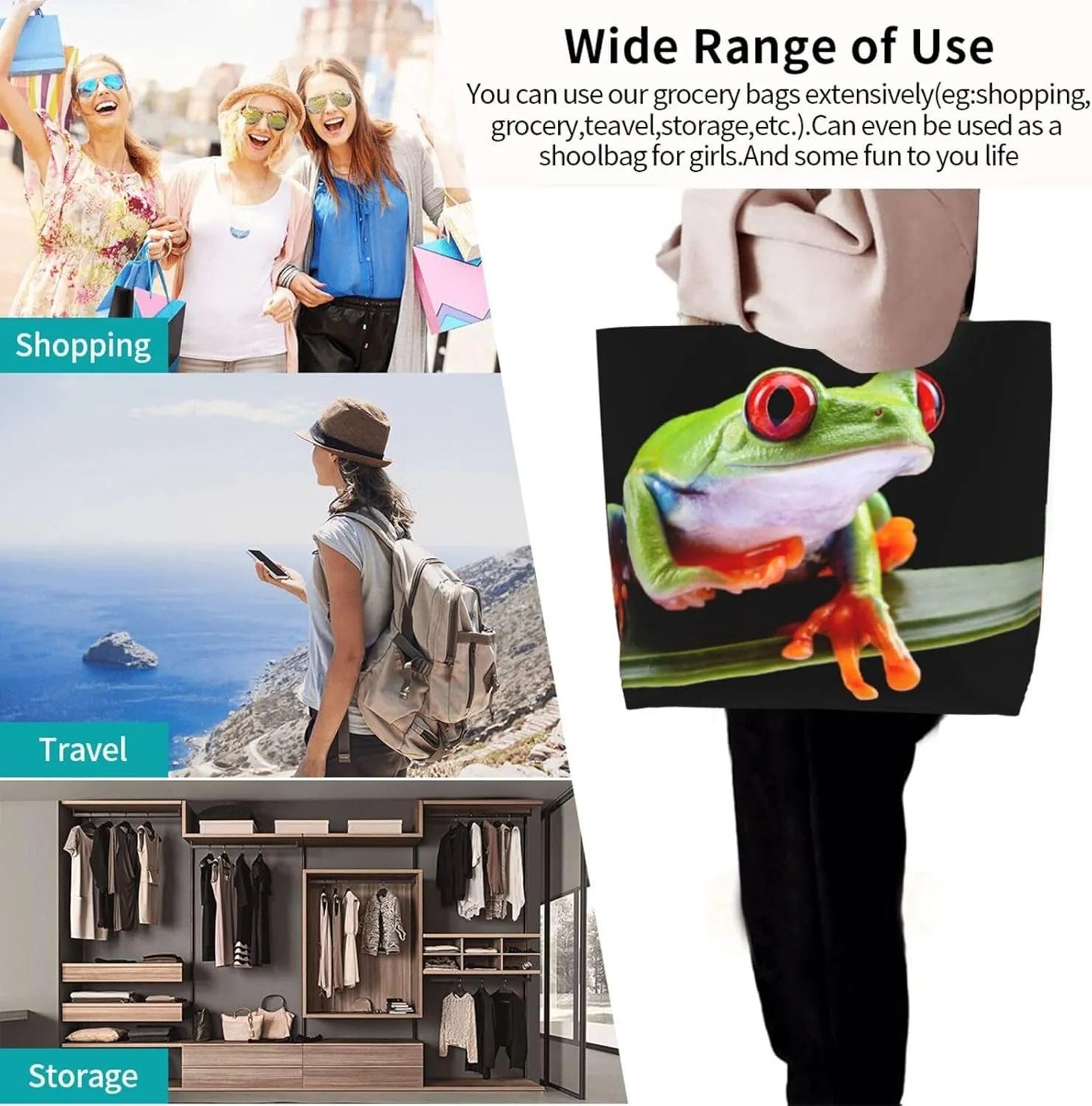 Thanksgiving Turkey Tote Bag Casual Portable Shoulder Bags Reusable Handbag For Women Travel Shopping