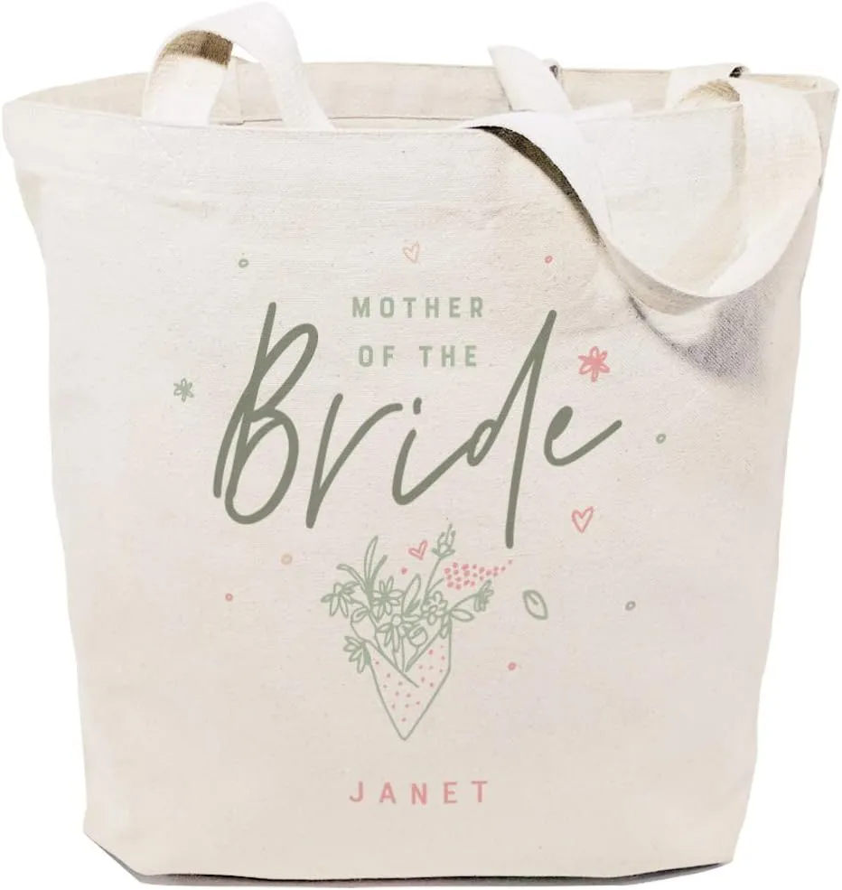 The Cotton & Canvas Co. Modern Wedding, Beach, Shopping and Travel Reusable Shoulder Tote and Handbag