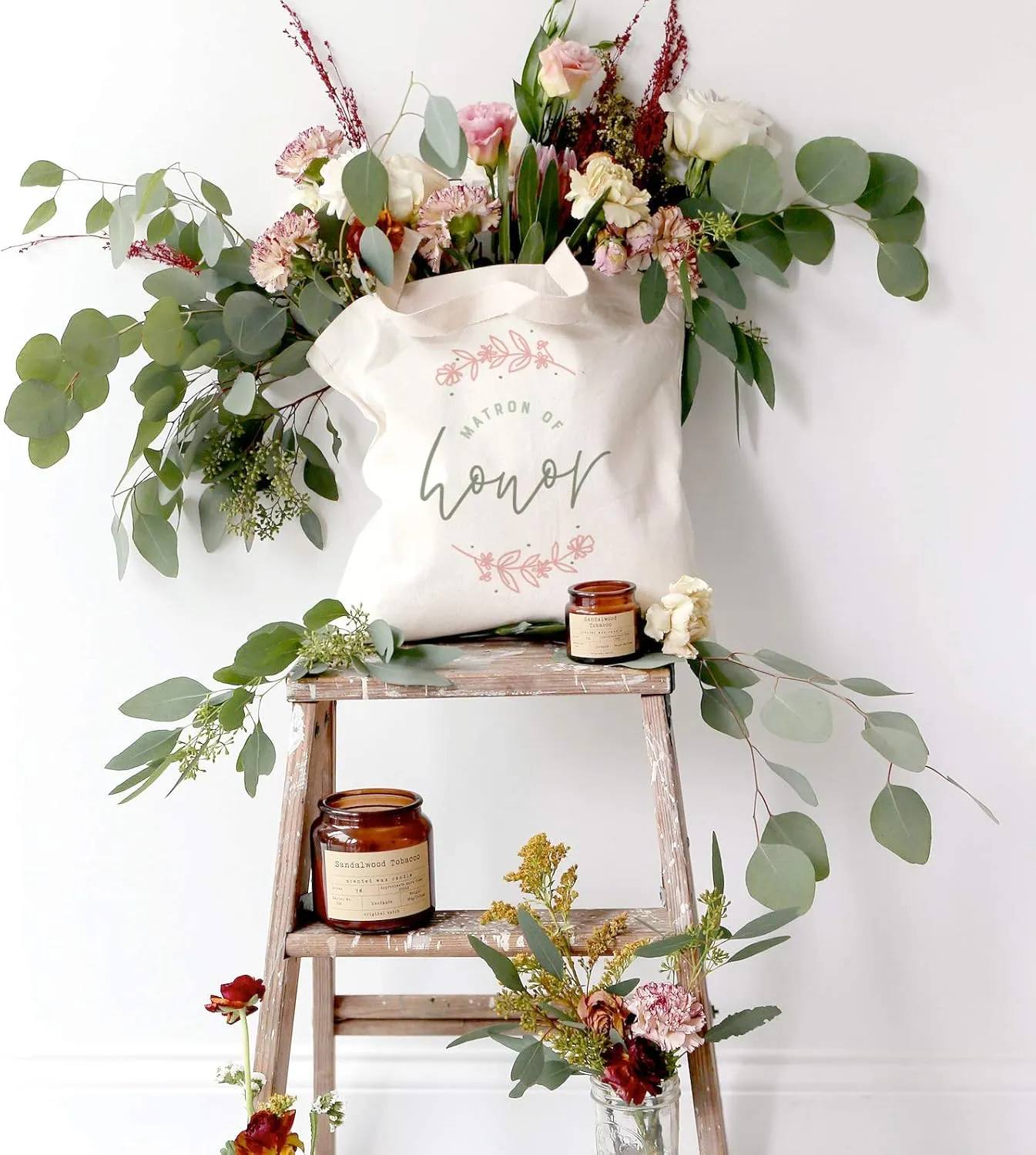 The Cotton & Canvas Co. Modern Wedding, Beach, Shopping and Travel Reusable Shoulder Tote and Handbag